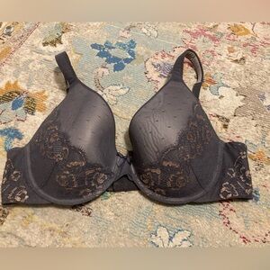Ambrelle Grey And Rose Gold Lace Full Figure Bra Size 38C